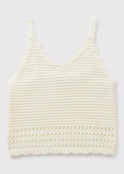 Girls Cream Crochet Vest (7-15yrs)