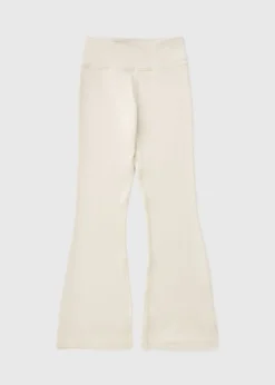 Girls Cream Cross Waist Flare Leggings (7-15yrs)