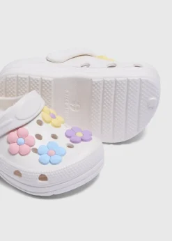 Girls Cream Daisy Badge Clogs (Younger 4/5-Older 12/13)