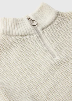 Girls Cream Half Zip Knit Jumper (7-15yrs)