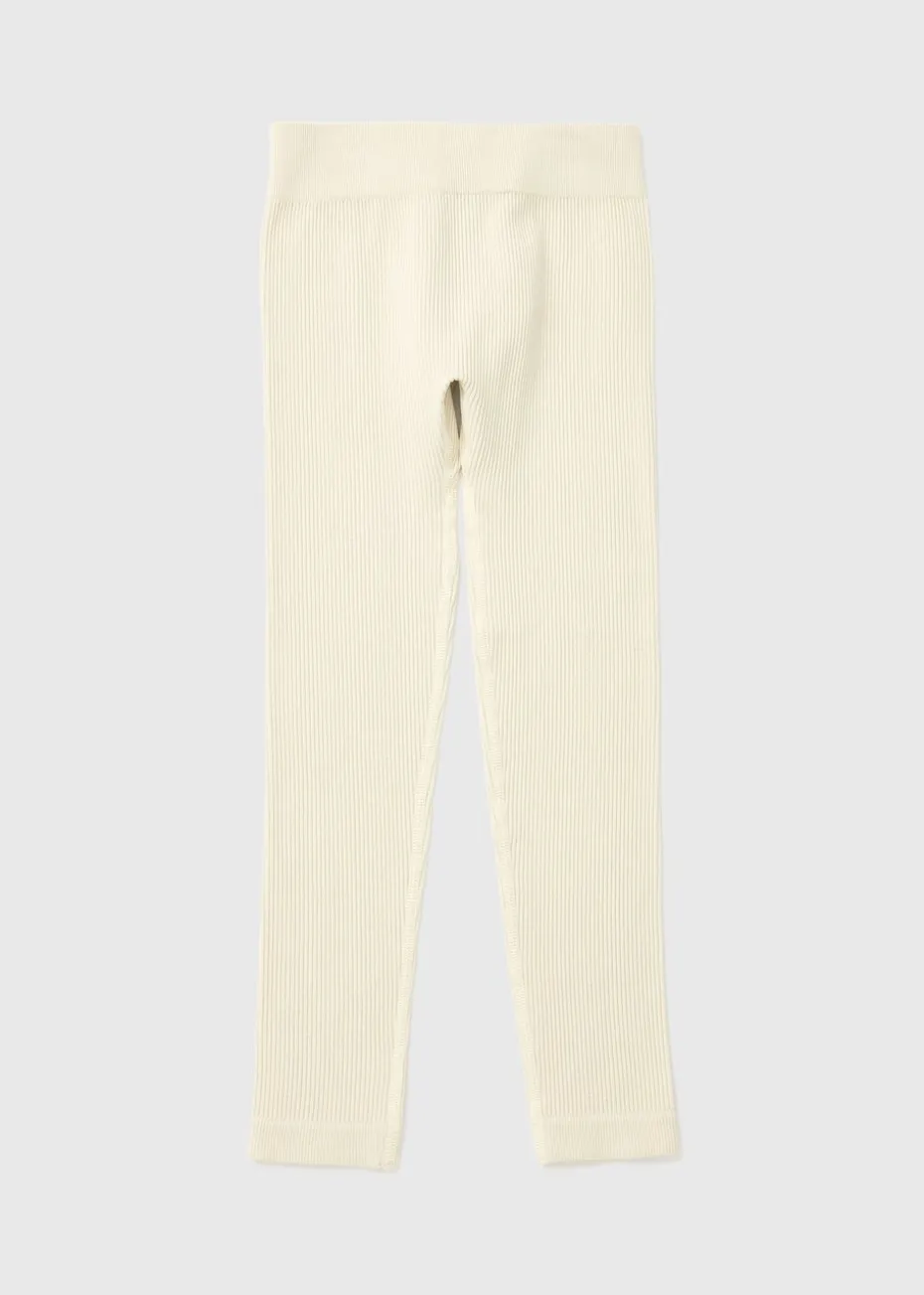 Girls Cream Seamless Leggings (7-15yrs)