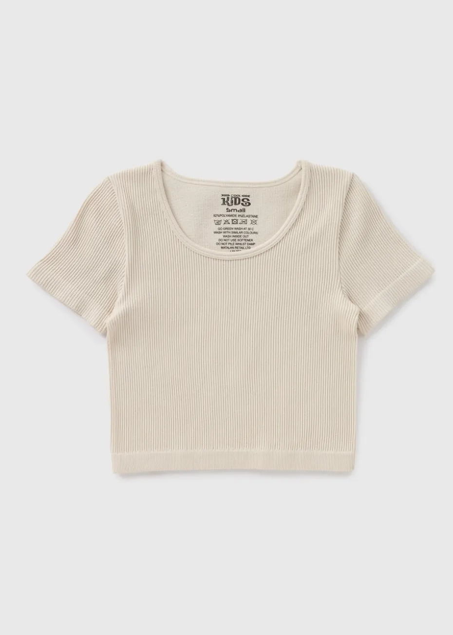 Girls Cream Seamless T-Shirt (7-15yrs)