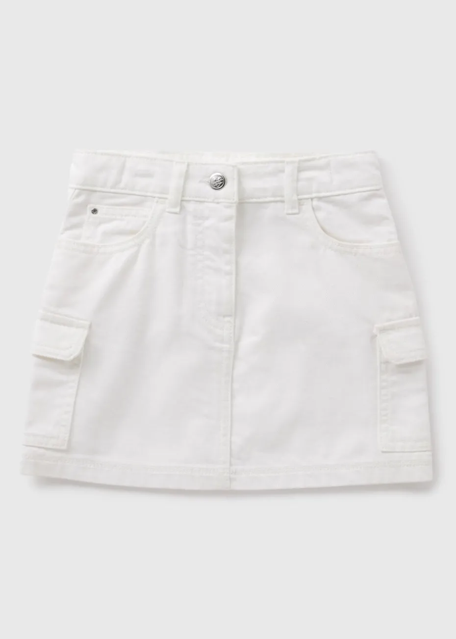 Girls Ecru Cargo Mini Skirt (7-15yrs)