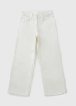 Girls Ecru Wide Leg Jeans (7-15yrs)