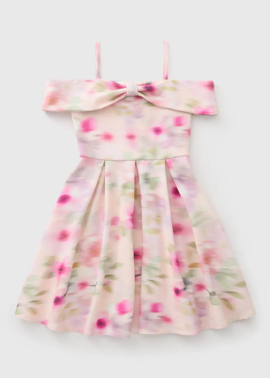 Girls Floral Bow Dress (7-15yrs)