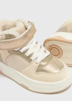 Girls Gold High Top Trainers (Younger 4-12)