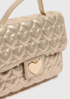 Girls Gold Quilted Cross Body Bag