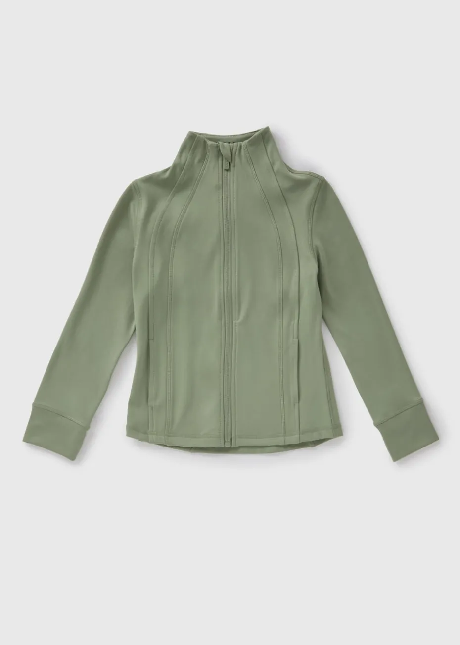 Girls Green Zip Sports Jacket (7-15yrs)
