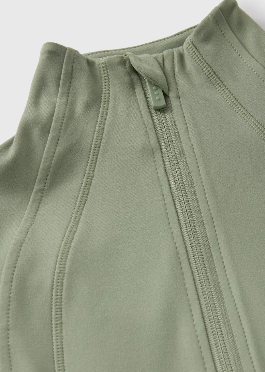 Girls Green Zip Sports Jacket (7-15yrs)