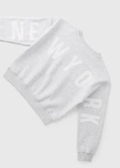 Girls Grey New York Sweatshirt (7-15yrs)