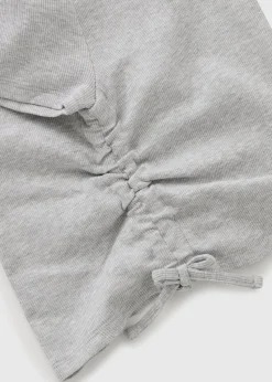 Girls Grey Ruched Top & Cycle Shorts Set (7-15yrs)