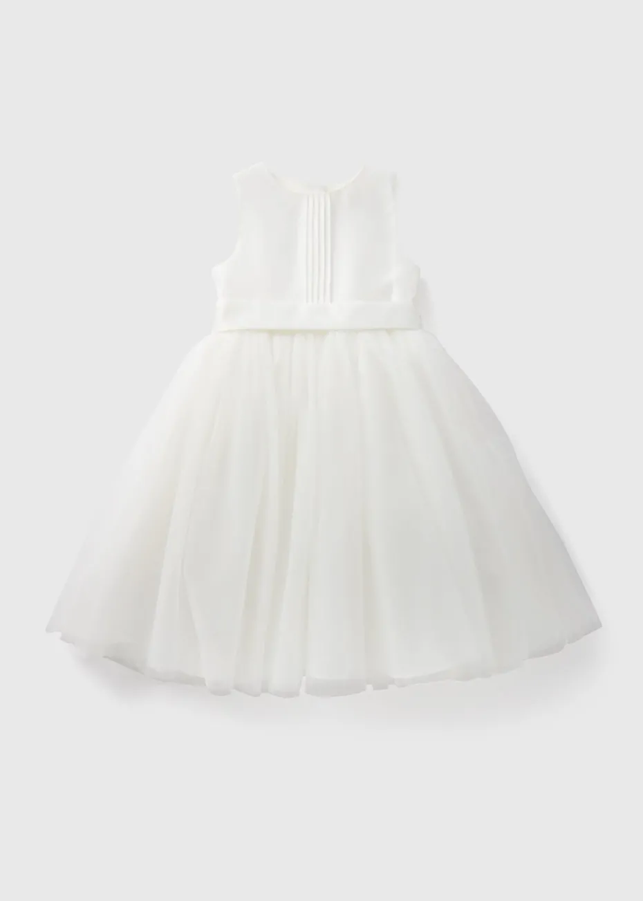 Girls Ivory Bridesmaid Pintuck Dress (1-10yrs)