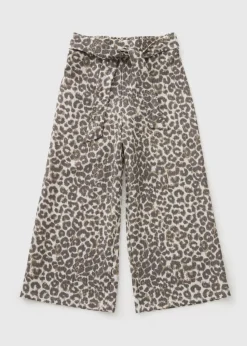 Girls Leopard Crinkle Culotte Trouser (7-15yrs)