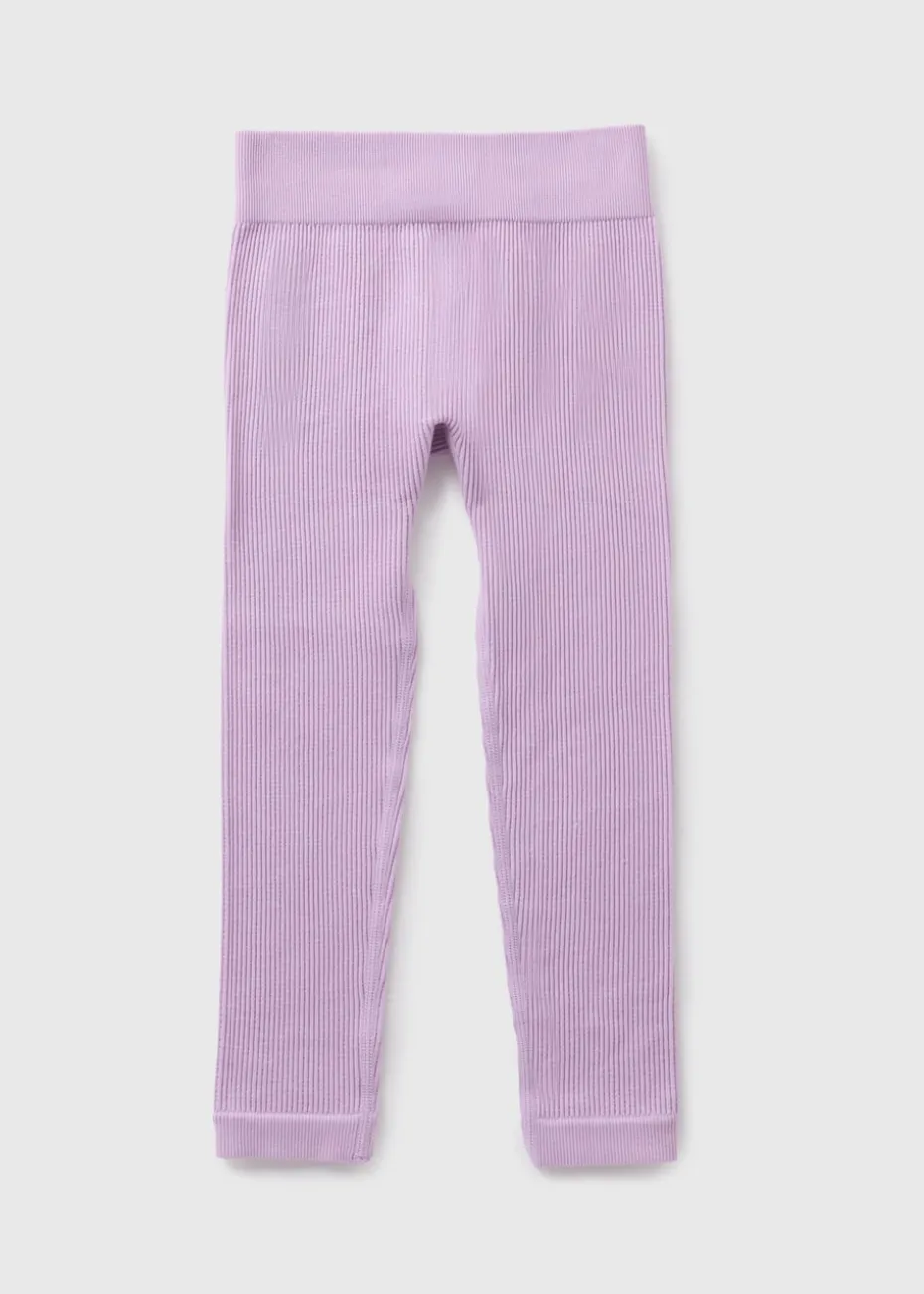 Girls Lilac Seamless Leggings (7-15yrs)