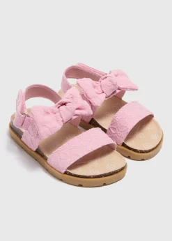Girls Pink Bow Sandals (Younger 4-12)