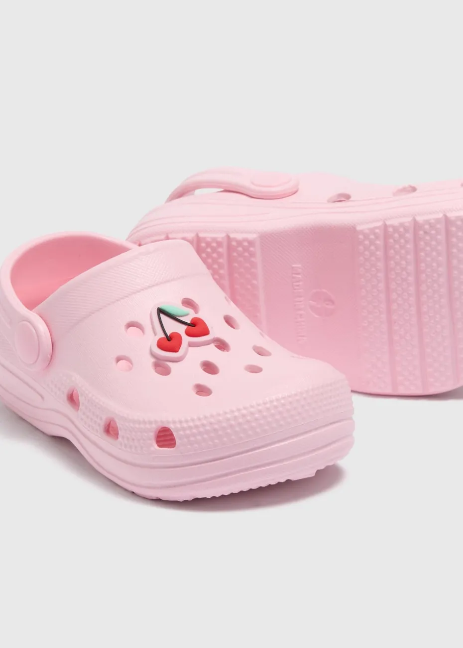 Girls Pink Cherry Clogs (Younger 4/5-Older 5/6)