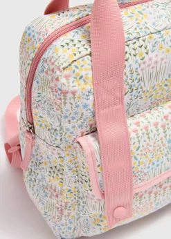 Girls Pink Floral Backpack