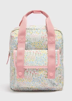 Girls Pink Floral Backpack