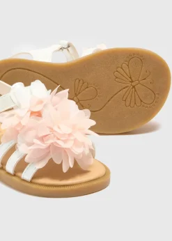 Girls Pink Flower Sandals (Younger 4-12)