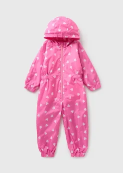 Girls Pink Heart Puddle Suit (1-7yrs)