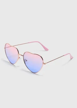 Girls Pink Heart Sunglasses