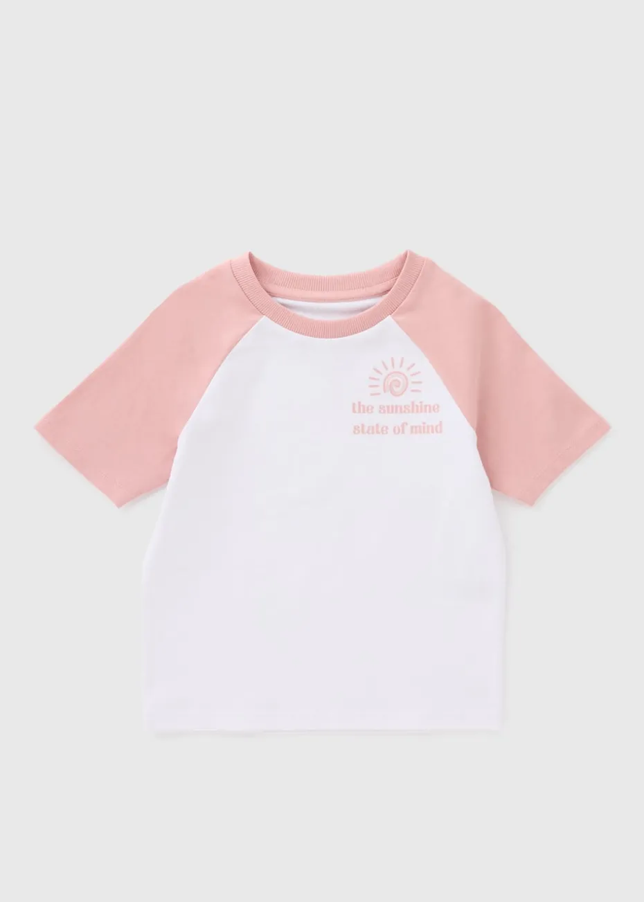 Girls Pink Raglan T-Shirt (7-15yrs)