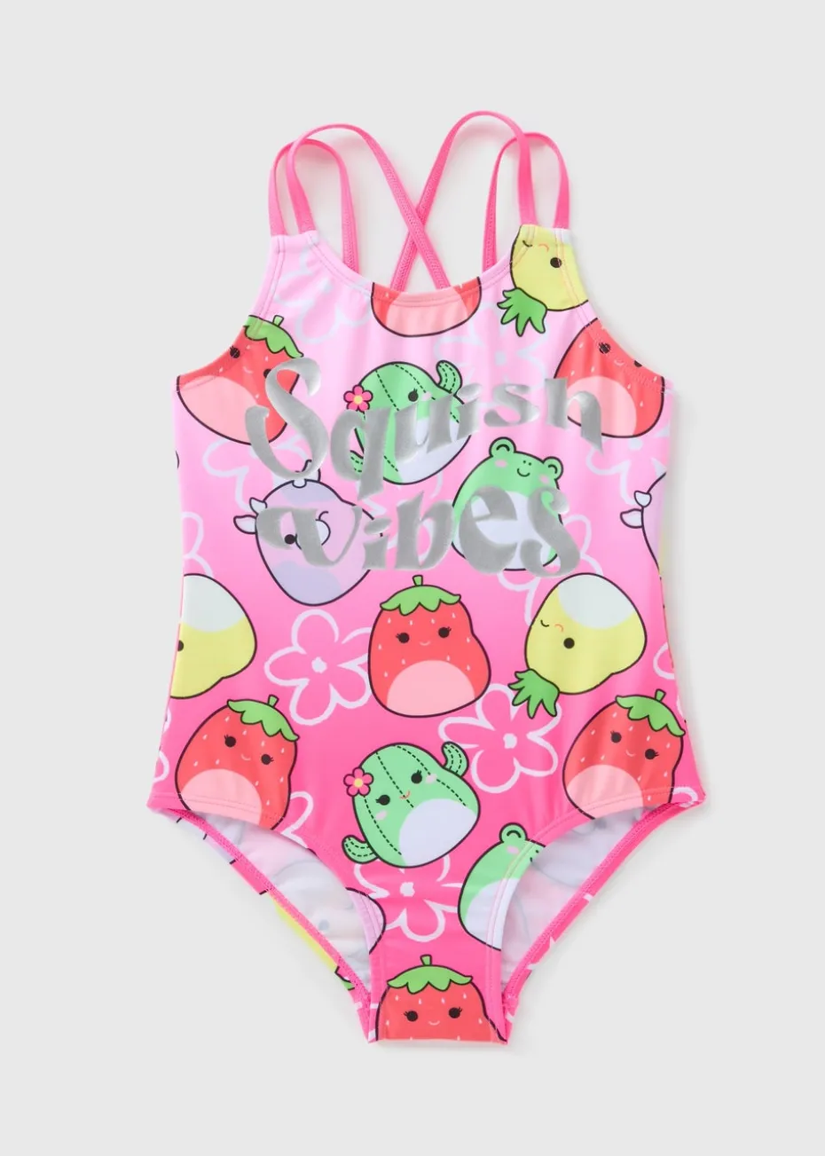 Girls Pink Squishmallows Swimsuit (5-13yrs)