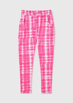 Girls Pink Tie Dye Trousers (7-15yrs)