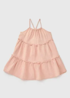 Girls Pink Tiered Dress (7-15yrs)