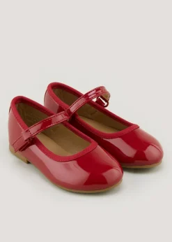 Girls Red Ballet Flats (Younger 4-12)