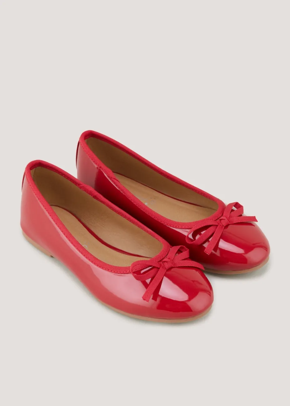 Girls Red Patent Bow Ballet Flats (Younger 12-Older 5)