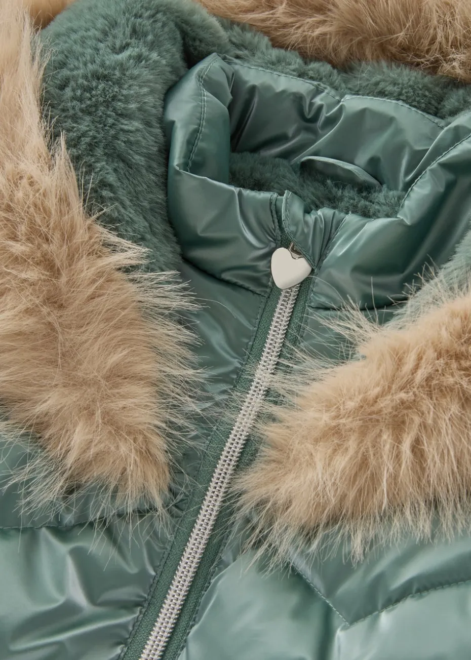 Girls Showerproof Teal Padded Coat (1-7yrs)