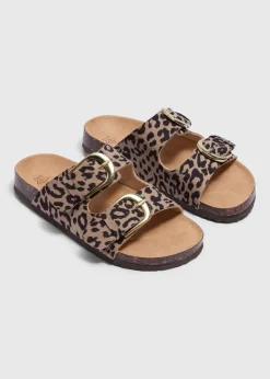 Girls Tan Leopard Sandals (Younger 10-Older 5)