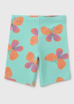 Girls Turquoise Butterfly Cycling Shorts (1-7yrs)