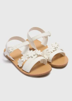 Girls White Floral Sandals (Younger 10-5)