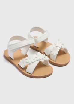 Girls White Floral Sandals (Younger 4-9)