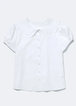 Girls White Frill Collar School Blouse (8-16yrs)