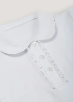 Girls White Jersey School Polo Shirt (3-13yrs)
