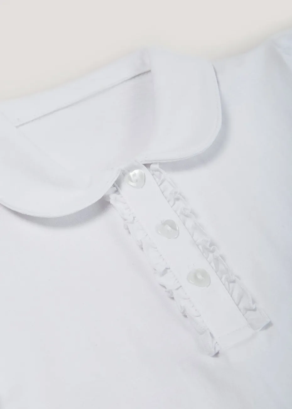 Girls White Jersey School Polo Shirt (3-13yrs)