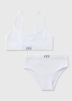 Girls White Seamless Top & Knickers Set (6-13yrs)