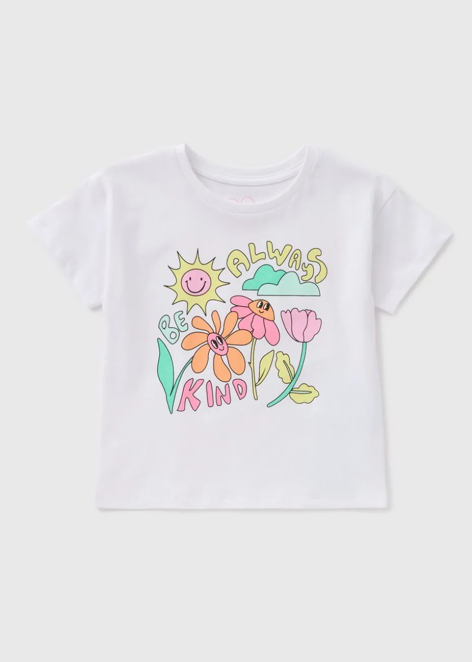 Girls White Spring Kind T-Shirt (1-7yrs)