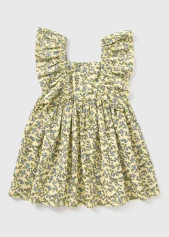Girls Yellow Daisy Crinkle Dress (1-7yrs)