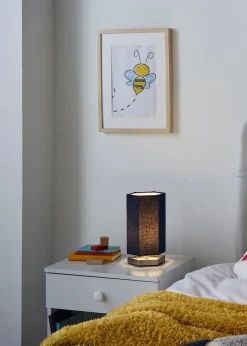 Glow Hexagon Shape Integrated LED Table Lamp Navy (26cm x 13cm)