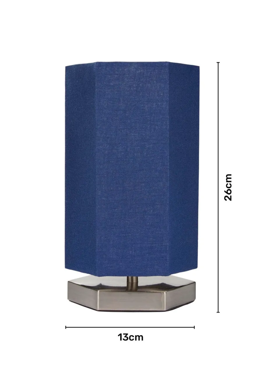 Glow Hexagon Shape Integrated LED Table Lamp Navy (26cm x 13cm)