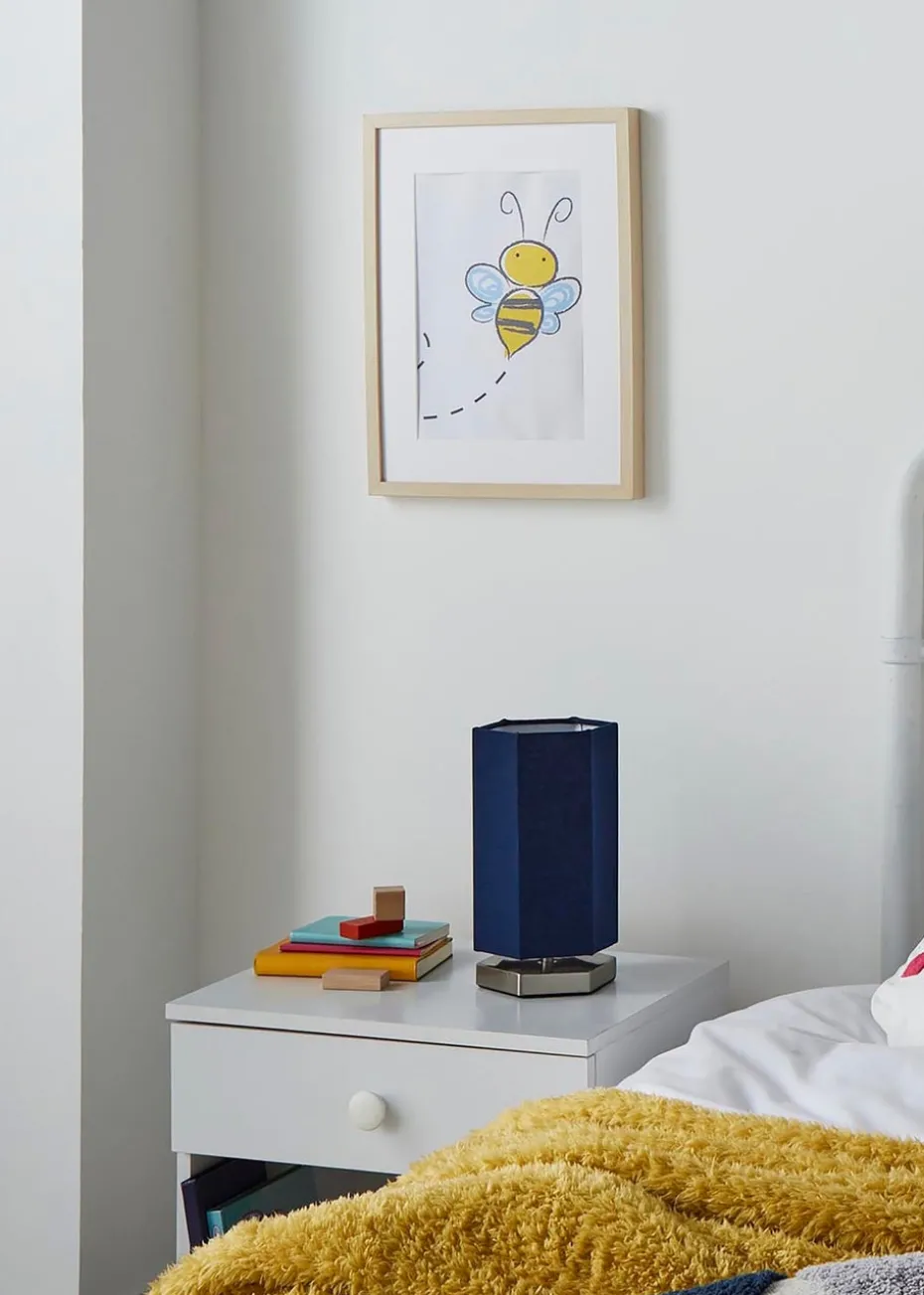 Glow Hexagon Shape Integrated LED Table Lamp Navy (26cm x 13cm)