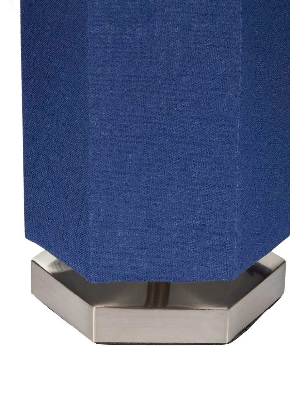 Glow Hexagon Shape Integrated LED Table Lamp Navy (26cm x 13cm)