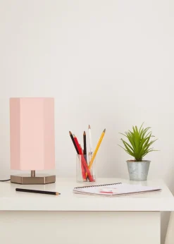 Glow Hexagon Shape Integrated LED Table Lamp Pink (26cm x 13cm)