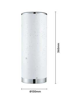 Glow LED Starburst Cylinder Table Lamp with Remote Control (36.5cm x 13cm)