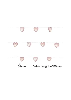 Glow Love Heart Wood String Lights (6cm x 435cm)