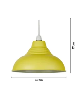 Glow Metal Dome Easyfit Shade Yellow (17cm x 30cm)